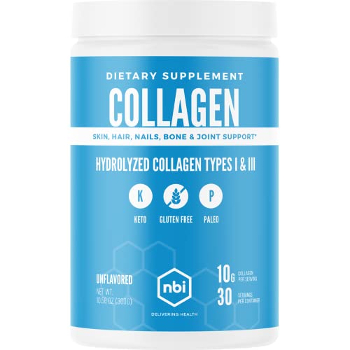 Nbi Non-Gmo, Grass Fed, Unflavored, Collagen Protein Powder, Paleo- And Keto Friendly, Type I And Iii Hydrolyzed Collagen, Amino Acids Supplement, Pasture Raised, Dairy Free, Soy Free, Gluten Free #TOP5