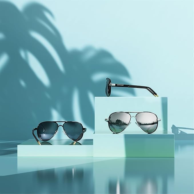 ROCKNIGHT Polarized Aviator Sunglasses for Men Women Metal Flat Top Sunglasses lightweight Driving UV400 Outdoor 58mm - Image 6