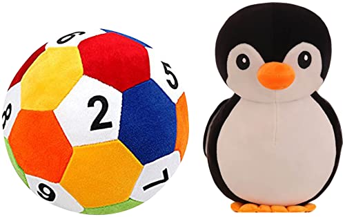 Babique Ball Soft Toy Stuffed Plush Ball Kids Birthday Gift 26 cm (1234) Penguin Stuffed Soft Toy Plush for Kids Baby Boy Girl Birthday (Black 28cm)