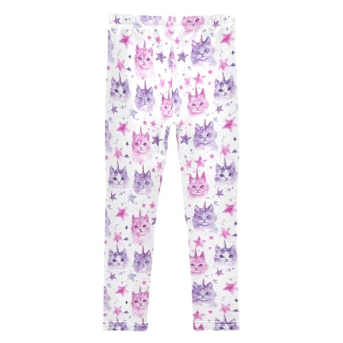 Girls Leggings Soft Toddler Ankle Length Bottoms Unicorn Cat Star Kids Dance Yoga Pants 4-10 Years2