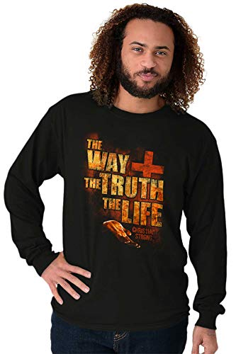 The Way Truth Life Christian Cross Long Sleeve Tshirt Men Women Black #TOP3