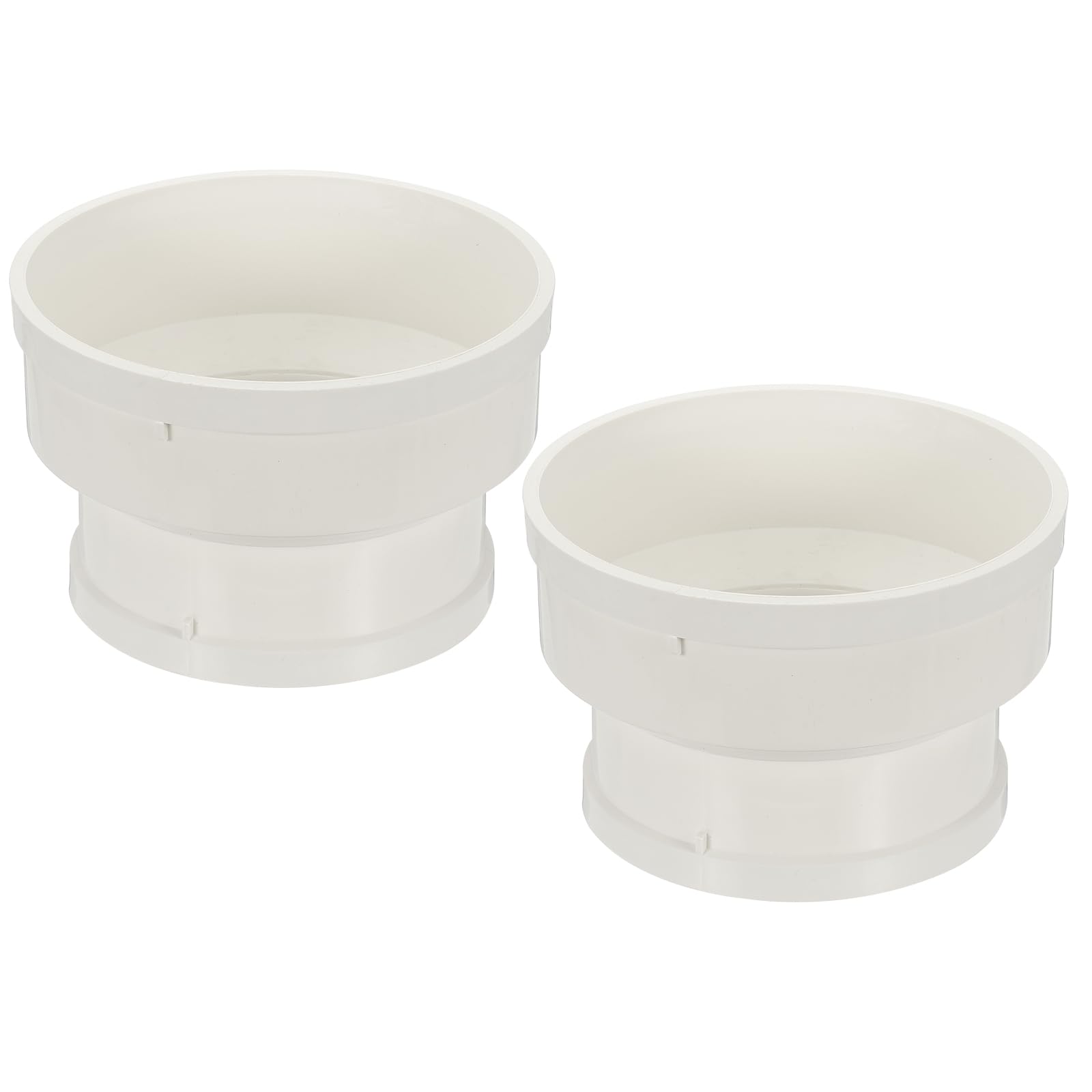 PATIKIL 8" to 6" Duct Reducer, 2 Pcs PVC Pipe Increaser Adapter Ducting Airflow Tube Pipe Fitting for DWV (Drain, Waste and Vent) Ventilation Ducting, White