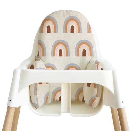 Image of Yeah Baby Goods Wipeable Cushion Cover (Boho Rainbow) - Compatible with The IKEA Antilop Highchair - Soft, Waterproof Baby High Chair Cover