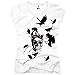 Produktbild TEE-Shirt, Damen T-Shirt mit Aufdruck Coole Motive. T-Shirt mit Totenkopf und Vögel Druck. Größe XXL,Weiß
