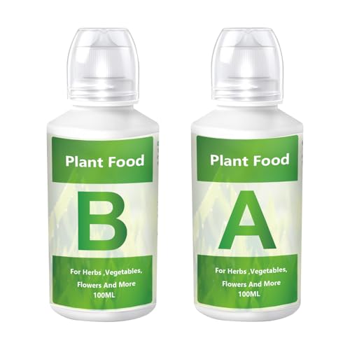 Fertilizante para plantas hidropónico - Nutrientes líquidos orgánicos Fórmula hidropónica A B, impulso de crecimiento equilibrado | Plantas de interior y exterior, jardín, verduras, hierbas, flores, s