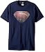 DC Comics Men's Superman Man of Steel Shield T-Shirt, Navy, Medium