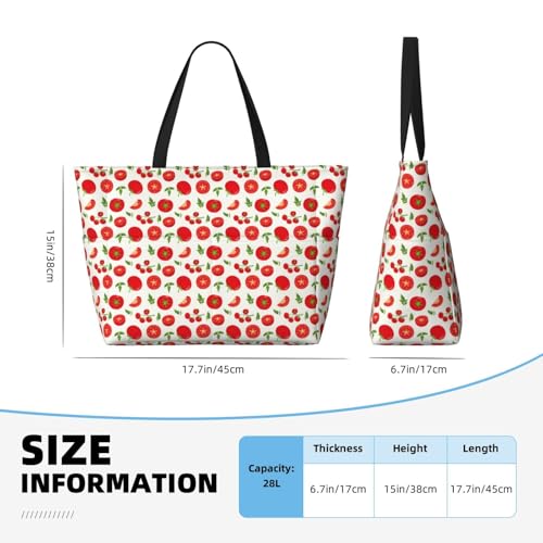 Fresh Red Tomato Print Beach Pool Bags Tote For Women Ladies Large Gym Tote Carry On Bag For Weekender Travel Waterproof4