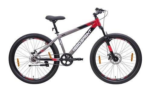 Hero Voltage 27.5T Mountain Bicycle for Mens | Front Suspension | Dual DIsc Brake | Ideal for Adults (Grey-Red) (B0D76P7JPG) Amazon Price History, Amazon Price Tracker