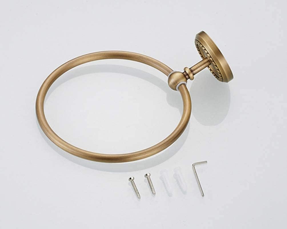 Hand Towel Holder Bathroom Accessories Classic Bathroom Toilet Bathroom Accessories Towel Ring European-Style Antique Brass Hardware to Hang The Copper Ring