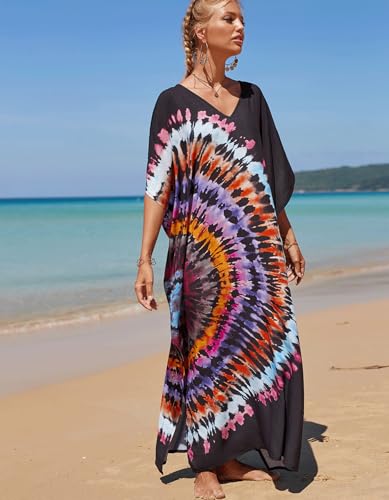 Image of NFVNKJ Women's Plus Size Beach Lounge Kaftan Maxi Dress Swimsuit Coverup for Women