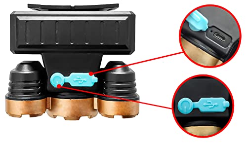 Lanterna de Cabeça Recarregável Profissional com 5 Leds 5 modos de iluminação, Alto Brilho para Acam