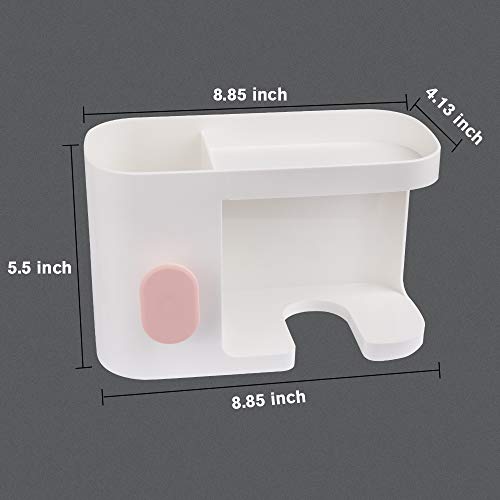 AriTan Wall Mounted Hair Dryer Holder Rack, No Drilling Styling Tool Organizer Storage Basket for Bathroom, Give 10 Hooks + 1 Soap Holder