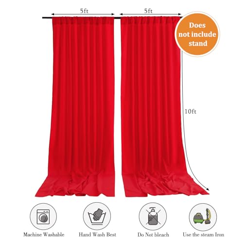 Telón de fondo rojo 5ft x 10ft 2 paneles miniatura 2