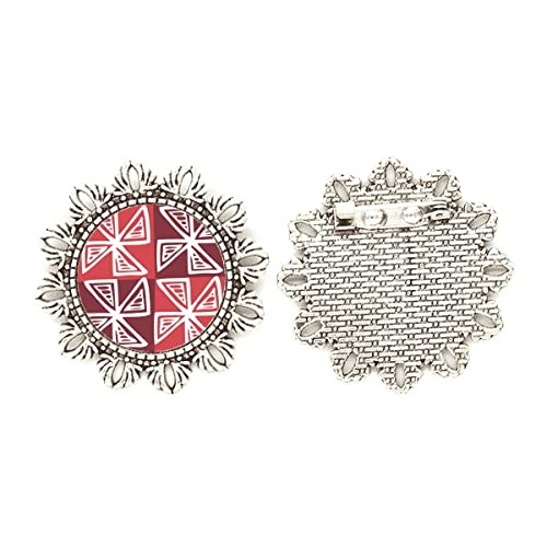 Broche de plata tótems de México Red Windll para renovar ropa sosa y chaquetas