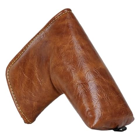 Craftsman Golf Premium Leather Brown Blade Putter Cover Headcover Magnetic Closure for Scotty Cameron Taylormade Odyssey Cover