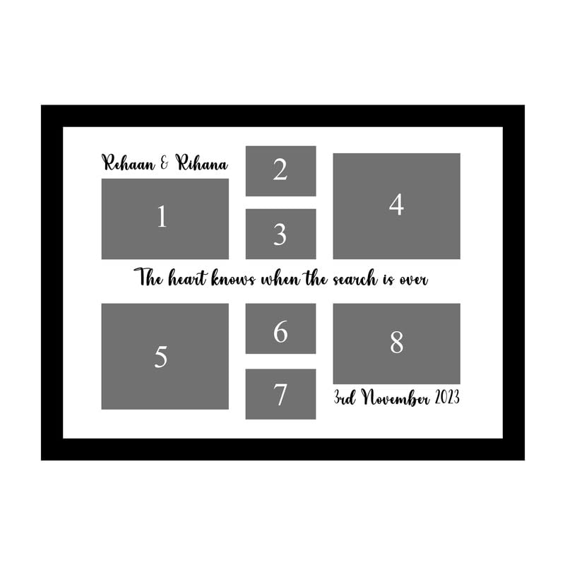 SNAP ART Customized Best Couple with 8 Photo Collage print for Mother, Dad, Sister Photo Frame With Photo Upload, Birthday, Anniversary Gift for Husband, Couple, Brother, Sister, Parrents (A4) 3