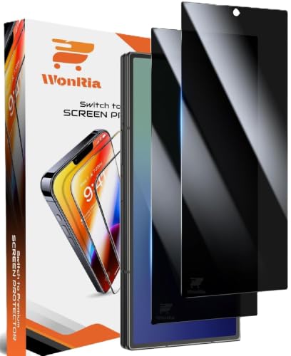 Image of WonRia Pack 2 - Borderless Privacy Tempered Glass Compatible with Samsung Galaxy Z Fold 8 Ultra Screen Guard Protector | Anti-Spy | Case Friendly - Installation Kit