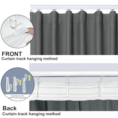 Image of Room Divider Blackout Curtain Track Curtains Wall Dividers Panels Screen for Living Rooms Bedroom Office Privacy Partition Separation, W100 x L120 Inch,1 Panel, Grey