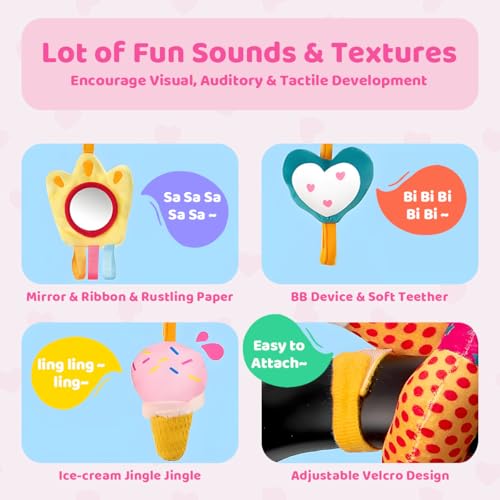 Image of SNOWIE SOFT Unicorn Crib Toys Stroller Soft Plush Toy Spiral Colorful Baby Toys for 6 to 12 Months Interactive Cartoon Stuffed Crib Ornament Early Educational Activity Babies Sensory Toy