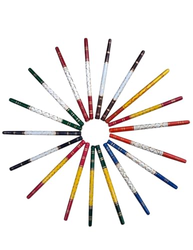 Image of BookMyCostume Wooden White Heavy Sankheda Kolattam Sticks for Dandiya Nights | Traditional Handcrafted Dandiya Sticks for Garba nights | Fancy Dress Accessory for Kids & Adults | (1 Pair - 2 Sticks)