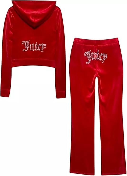 Juicy Couture Velour Coco Red Tracksuit Size Medium