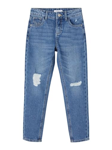 NAME IT Mädchen Nkfrose Dnmatando 2648 Hw Mom Pant Noos Jeans, Medium Blue Denim, 158 EU
