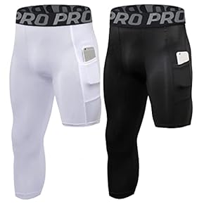 LANDUNSI 2er-Pack Kompressionsstrümpfe Capri Leggings
