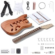 Bolt-On Neck Design: Classic ST-style bolt-on maple neck (25.5" scale, 21 frets) paired with a solid mahogany body – deeply polished and pre-sprayed with base varnish for minimal finishing work. Pre-Drilled Cavities: All pickup slots, control cavitie...