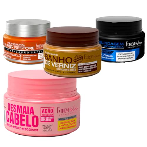 Kit 4 Mini Máscaras Cronograma Capilar Forever Liss 40g