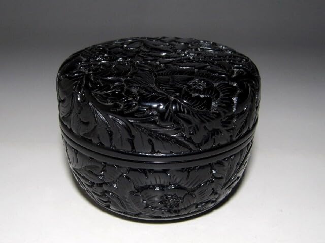 山下光雪 鷹峰製 堆黒牡丹彫平棗 表千家即中斎花押の逸品☆ｃ180 Amazon.co.jp: 山下光雪鷹峰製堆黒牡丹彫平棗表千家即中斎花押の