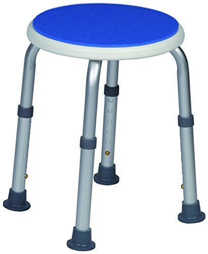 Tabouret douche avec siège bleu confortable et pieds antidérapants