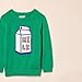 Amazon Essentials Boys' Cotton Knit Pullover Crewneck Sweater, Green Milk Carton, Large