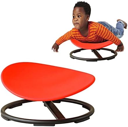 MJKCBD Sensory Toy Chair for Kids - Preschool Carousel Spin Chair, Wobble Chair Kids Balance Toys & Games Balance Physical Therapy Equipment, Kids Indoor Outdoor Play Equipment,Red