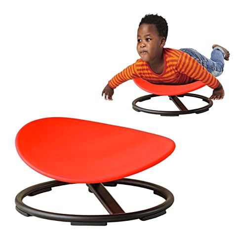 Mjkcbd Sensory Toy Chair For Kids - Preschool Carousel Spin Chair, Wobble Chair Kids Balance Toys & Games Balance Physical Therapy Equipment, Kids Indoor Outdoor Play Equipment,Red #TOP3