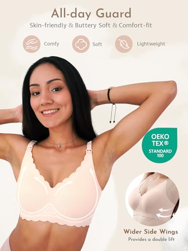 Image of Nursing Bras for Breastfeeding, Seamless Ultra Comfort Maternity Bra, Natural Shape Pregnancy Bras for Women