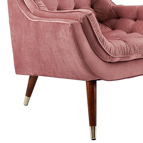Modway Suggest Button Tufted Upholstered Velvet Lounge Chair, Dusty Rose #TOP5