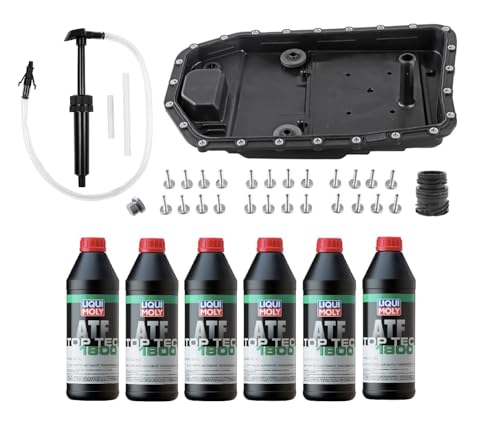 Auto Transmission Service Kit (Oil Pan+Filter+Gasket+24 Bolts + Pump) + 6L ATF for BMW Select Models (ZF-6HP19 Trans.)