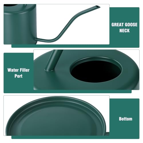 Plant Watering Can, 50 oz / 1500 ml Stainless Steel Metal - Modern Decorative with Long Spout for Indoor Potted Plants, Bonsai, Garden Flowers, Alpinegreen by LTSUMI - Used condition - Image 5