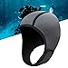 rockible 2mm Neoprene Wetsuit Hood, Diving Hood with Chin Strap Swimming Hat Surfing Cap, for Men, Women, Underwater, Snorkeling, Rafting, Winter, Grey