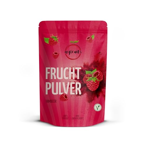 myfruits Polvo de frambuesa, liofilizado, 70 g, sin aditivos, frambuesas 100% secas y molidas, polvo de fruta para batidos, batidos y yogur