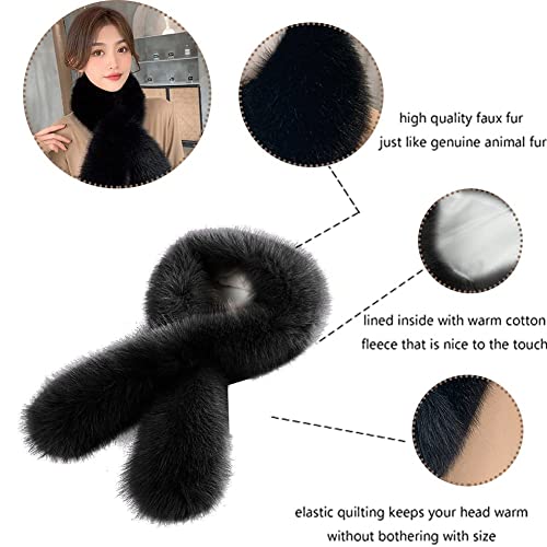 Winter Faux Fur Collar Fancy Women’s Neck Warmer Scarf Wrap, Thick and Cozy Fox Fur Neck Guard Collar2