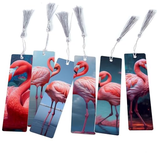 Marque-pages flamant rose lot de 6 signets livre enfant femme cadeau