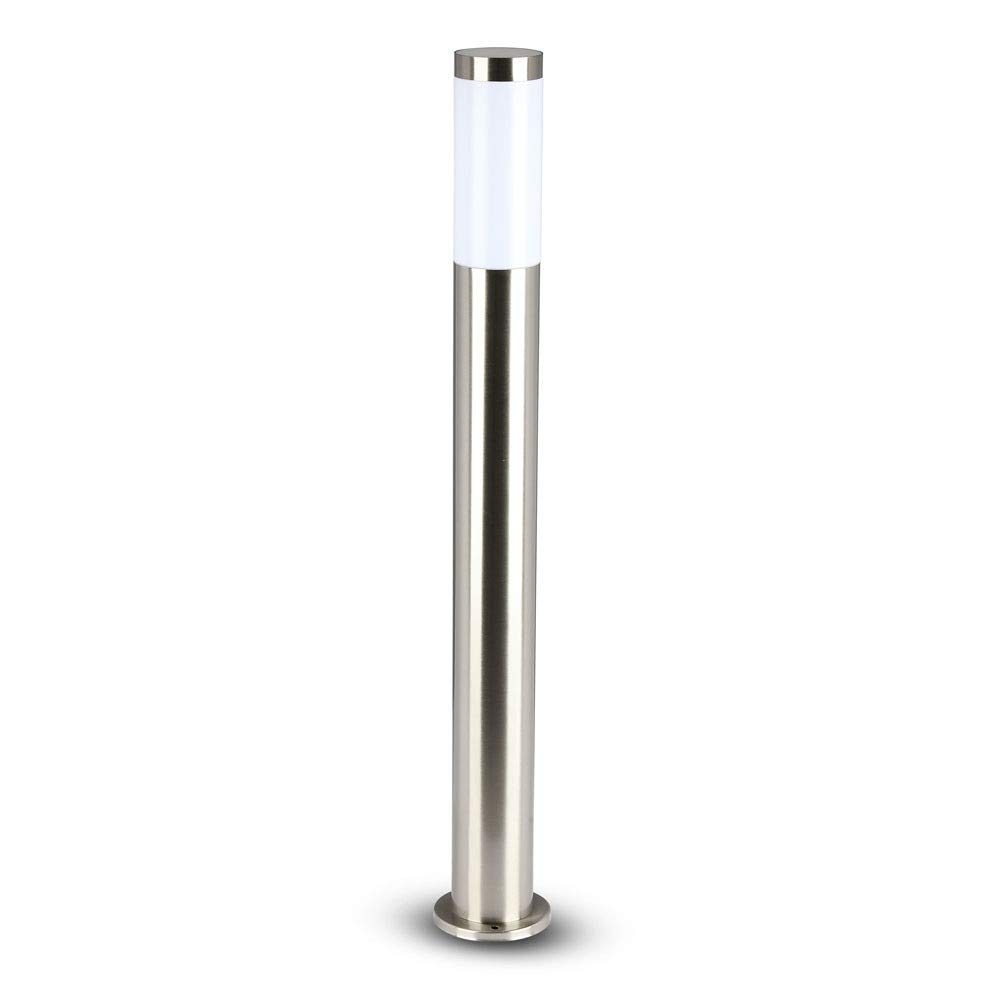 V-TAC PALO SEGNAVIALI H80 CM ATTACCO LAMPADINA E27 LAMPADA DA GIARDINO ATTACCO GRANDE E27 IN ACCIAIO INOX E POLICARBONATO TIPO UTRECHT VT-838 8625