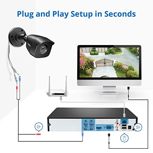 SANNCE 4CH Security Camera System HD-TVI Full 1080N Video DVR Recorder with 4X HD 1920TVL 1080P Indoor Outdoor Weatherproof CCTV Cameras 1TB Hard Drive,Motion Alert, Smartphone, PC Easy Remote Access