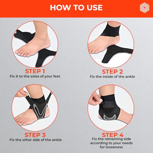 Boldfit Ankle Support Compression Brace, Grey, Black-Grey (Right) - Image 4