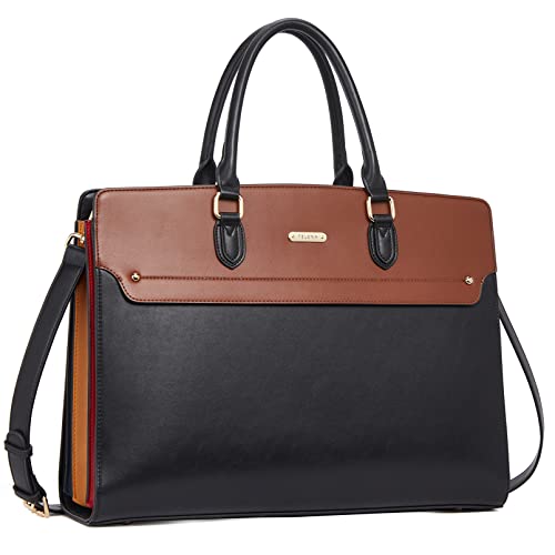 Image of Telena Laptop Tote Bag for Women, 15.6 Inch Shoulder Tote Bag Leather Briefcase for Women, Large Capacity Handbag Bags | 15.6 Inch