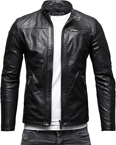 Crone Epic Herren Lederjacke Cleane Basic Leder Jacke in vielen...