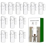 Door Window Alarm, 90dB Wireless Sensor Door Window Burglar Alarm for Home Security, Kids Safety and Office, Garage, Apartment, House (12Pack)