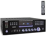 Pyle 4 Channel Bluetooth Home Amplifier - Front Loading DVD/CD Player - 3000W Peak Stereo Receiver - 2 Mic...