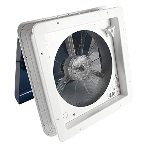 Leisure Coachworks 14" X 14" Rv Roof Vent Fan Exhaust 6 Speed Reversible 12V Manual Riser With Smoked Lid #TOP5